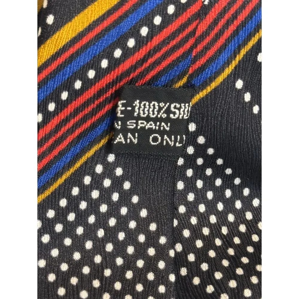Baskin Red Geometric Print Silk Necktie Pointed Made in Italy